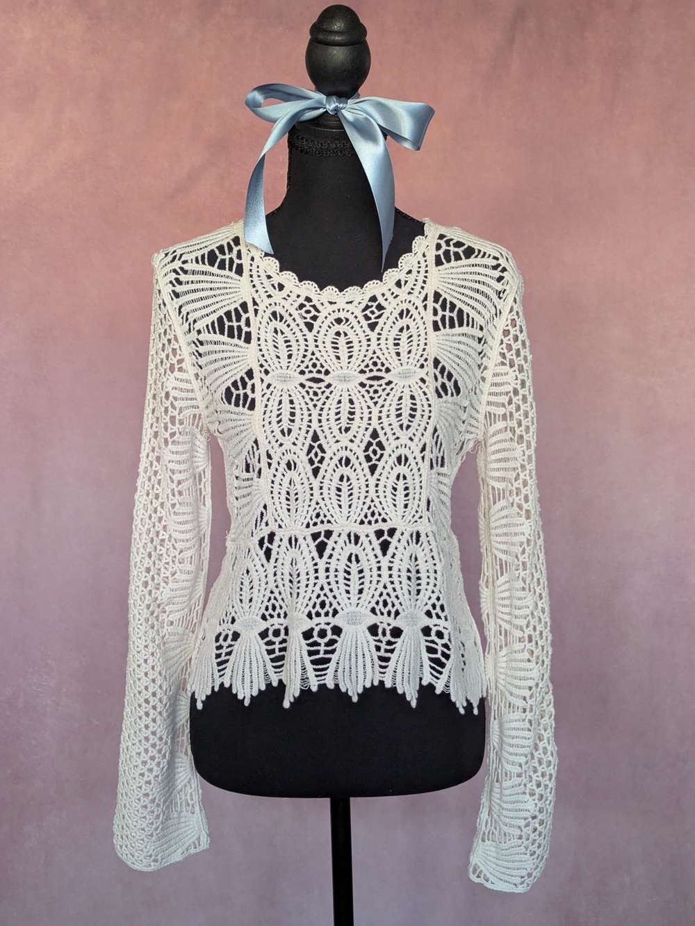 Rebellion Ivory Crochet Lace Top